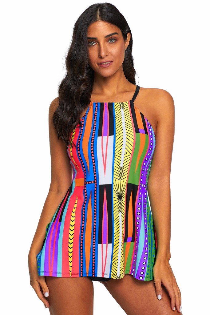 Multicolor Patterned Cami Tankini